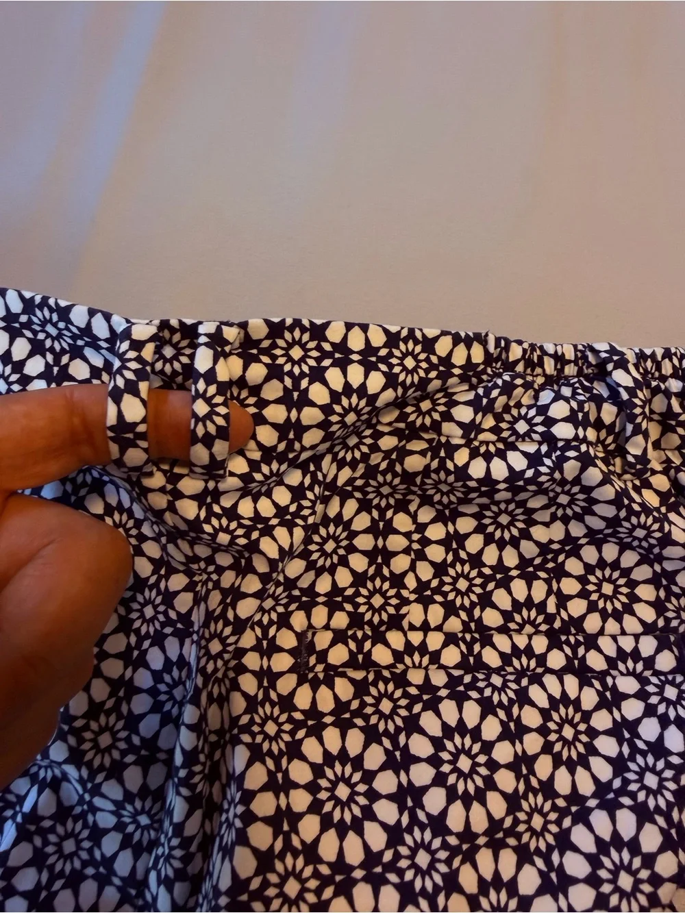 Talbots Blue and White Floral Geometric Cropped Chinos